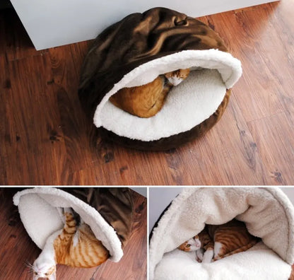 Pets Australia™ Removable Half Roof Cat House – Cosy Cat Bed & Indoor Pet Shelter